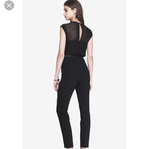 Black mesh layered jumpsuit